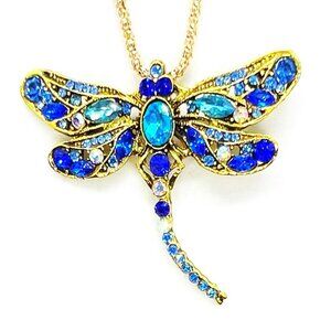 Blue DRAGONFLY Pendant Necklace